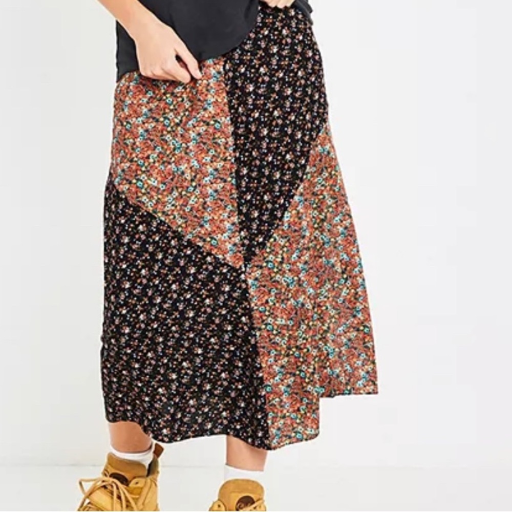 Urban outfitters patchwork flowy skirt